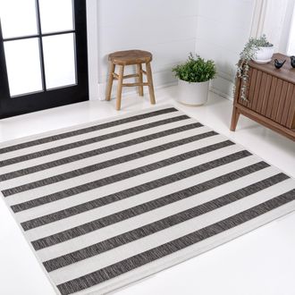 Jonathan Y Designs Aveiro Wide Stripe Indoor/Outdoor Square Area Rug