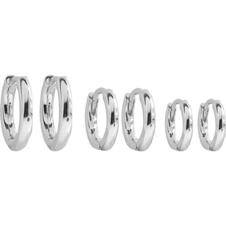 Girls Crew Angel City Set of 3 Hoop Earrings in Silver at Nordstrom