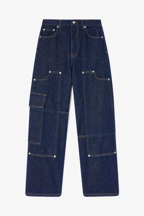 Ganni Navy Audri Jeans in Dark Rinse Denim - Size 24W/33L Organic Cotton