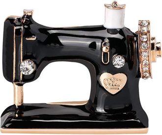 Generic 1X Black Sewing Machine Brooch Pin Women Corsage Birthday Gift Collar Lapel Badge Jewelry Scarves Shawl Clip Lady Jewelry Bag Ornament Men Gift Conven
