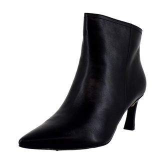 27 EDIT Leather Pointed Toe Booties Black J1765L1001 Womens