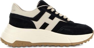 Hogan Black Chunky Sole Suede Leather Sneakers