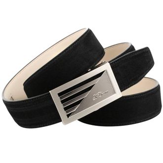 Anthoni Crown Lederg&uuml;rtel ANTHONI CROWN, Herren, Gr. 85, schwarz, Leder, unifarben, G&uuml;rtel Lederg&uuml;rtel, aus Veloursleder, Schwarz