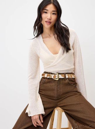 Twik Womens Flared-sleeve terry shrug