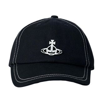 Vivienne Westwood Caps, male, Black, Size: S Logo Motif Baseball Cap