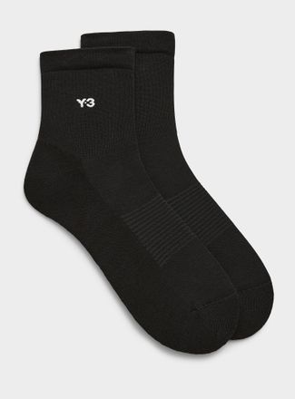 Yohji Yamamoto Mens Y-3 ribbed ankle socks