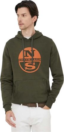 North Sails Hoodies & sweatvesten, Heren, Groen, S, Katoen, Logo-print Hoodie