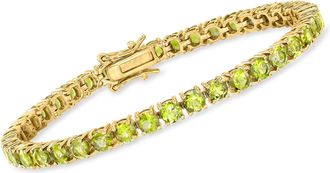 Ross-Simons Peridot Tennis Bracelet in 18kt Gold Over Sterling