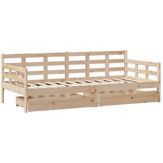 vidaXL Sof&aacute; Cama Con Cajones Madera Maciza De Pino 90x190 Cm Vidaxl