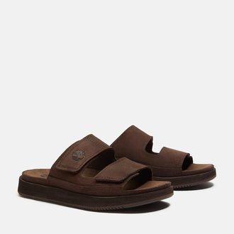 Timberland Sandale TIMBERLAND CASCO COVE SLIDE SANDAL, Herren, Gr. 41,5, dk brn suede, Leder, Schuhe Sandale, aus Timberland Premium Nubuk-Leder