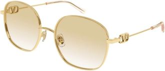 Valentino VLogo Geometrische Zonnebril met montuur - Dames - Zonnebrillen - Geel - 57 MM - Accessoires