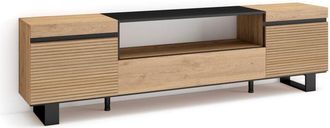 Skraut Home Skraut Home - Mueble tv, Televisión, Muebles de salón, almacenaje, 200x45x35cm, Para tv hasta 80, Chimenea eléctrica, Colgado, Suspendido, Estilo