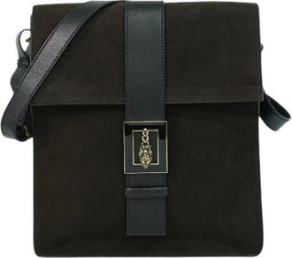 Gucci Pre-owned Cross Body Bags, female, Brown, Size: ONE SIZE Pre-owned Suede Cross Body Bag