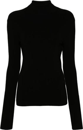 Joseph Silk Stretch Turtle Neck Top - Dames - Longsleeves - Zwart - M - Tops