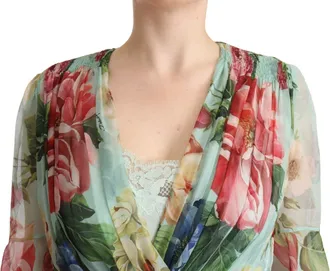 Dolce & Gabbana Floral Silk Dress - Green