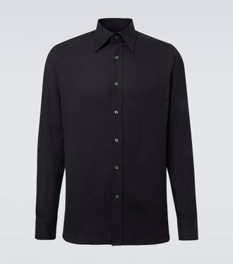 Thom Sweeney Camicia in flanella di cotone