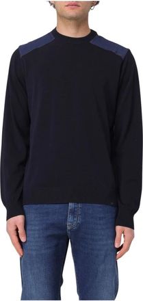 Paul & Shark Rondgebreide trui - Heren - Ronde hals truien - Blauw - XL - Wol - Truien & Vesten