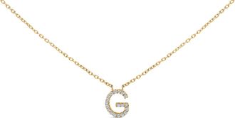 House of Brilliance 10K Gold Diamond Accent A-Z Block Initial Pendant Necklace