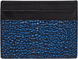 Roberto Cavalli Leren pasjeshouder met python-reli&euml;f - Blauw