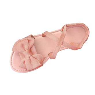 Generic Ladies Flat Sandals Bow Casual Summer Shoes Open Toe Solid Color Breathable Lightweight Versatile Stylish Comfy Slip On Sandals Beach Outdoor