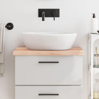vidaXL Encimera De Ba&ntilde;o Madera Maciza Sin Tratar 60x60x(2-4) Cm Vidaxl