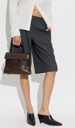Moschino Leather Bag Tie Me, Womens, Brown