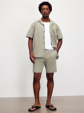 Only & Sons Mens Striped seersucker jersey Bermuda Shorts