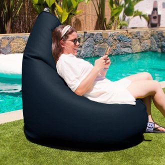 Happers Puff Pera Relax Polipiel Para Exterior O Interior Azul Oscuro Xl Azul Oscuro