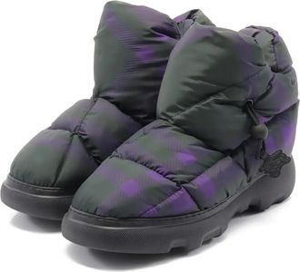 Burberry Check Pillow gewatteerde laarzen - Zwart