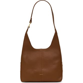 Hammitt Tim Medium Hobo Bag in Mahogany Pebble/Brushed Gold at Nordstrom