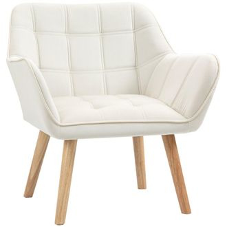 HOMCOM Butaca de sal&oacute;n 67x61.5x71 cm crema