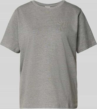 Ichi T-Shirt mit Applikation Modell NYNNA in Hellgrau, Gr&ouml;&szlig;e XS