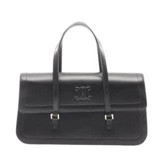 Celine Pre-owned Handbags, female, Black, Size: ONE SIZE Pre-owned Triomphe Leather Handbag