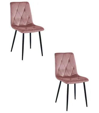 OEM Silla Libra - Terciopelo Rosa / Patas Negras X 2