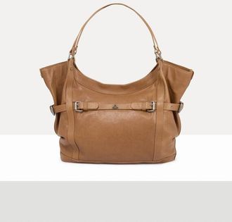 Vivienne Westwood Frankie Large Shoulder Bag Supple Leather Honey-dark-silver