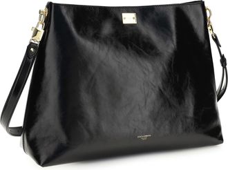 Dolce & Gabbana Womens Large Vittoria Leather Shoulder Bag Nero Calf Bos Taurus