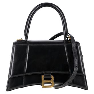 Balenciaga Pre-owned Womens Small Hourglass Top Handle Bag in Black Leather - One Size