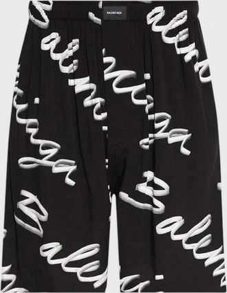 Balenciaga Womens Balenciaga Pyjama Shorts Black/White - Size: 10