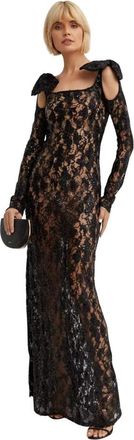 Nina Ricci Lace Gown With Sequins - Dames - Avondkleed - Zwart - XS - Pailletten - Kleedjes