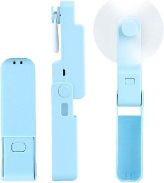 OEM Ventilador De Bolsillo Mini Recargable, Plegable Y Ligero 3 En 1 Para El Hogar, La Oficina Y Los Viajes, Color Azul