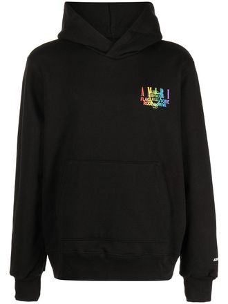 Amiri Beverly Hills logo-print hoodie - men - Cotton - M - Black