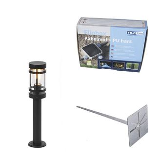 QAZQA Qazqa Industrial L&aacute;mpara Exterior Moderna Negra 50 Cm Ip44 - Gleam Acero Inoxidable /acero /pl&aacute;stico Alargada Adecuado Para Led Max. 1 X 60 Watt