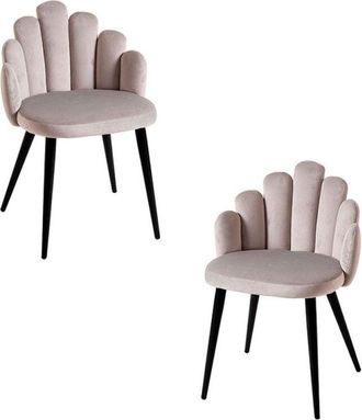 Regalos Miguel Regalos Miguel - Packs Sillas Comedor - Pack 2 Sillas Hand Terciopelo Patas Negras - Gris