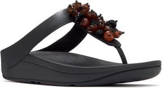 FitFlop Fino Bead-Cluster Toe-Post in Black/brown at Nordstrom, Size 7.5