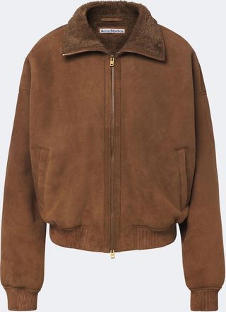 Acne Studios Shearling-lined suede bomber jacket