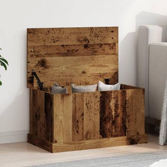 Berkfield Home Storage Box Old Wood 70x40x38 cm Engineered Wood in Brown | Size: 70 x 40 x 38 cm