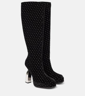 Nodaleto Stivali Angel S in velluto con cristalli