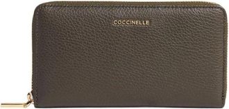 Coccinelle Metallic Large Wallet - Dames - Portefeuilles - Groen - ONE Size - Katoen - Accessoires