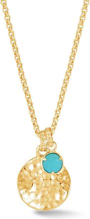 Dower & Hall Hammered Disc & Turquoise Array Pendant