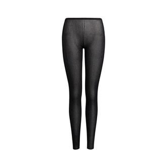 Dondup Lurex Knit Leggings - female - Dondup - Tights - Black - S - Underwear